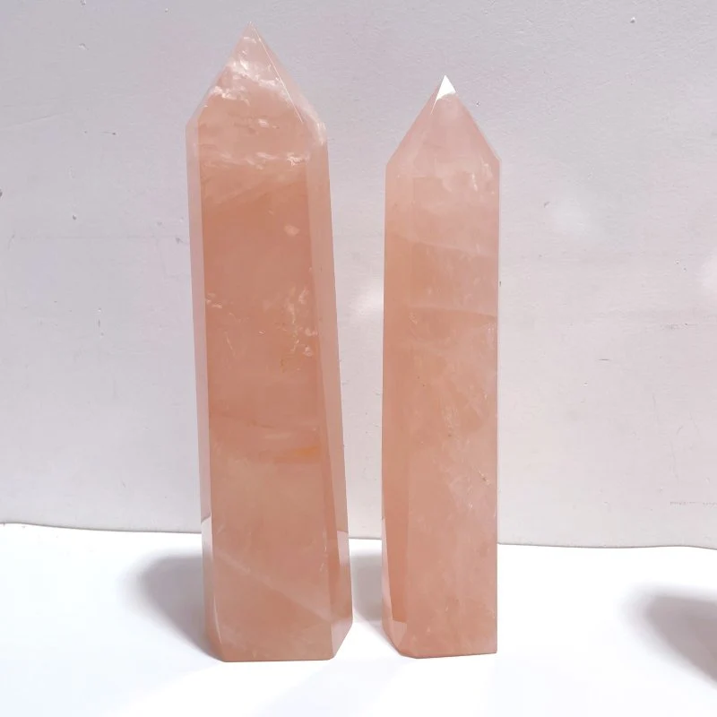 5 Pieces Large Madagascar Deep Pink Rose Quartz Points - Image 4