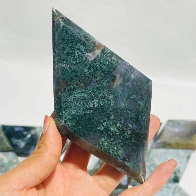 21 Pieces Large Moss Agate Rhombus Shaped - Image 2