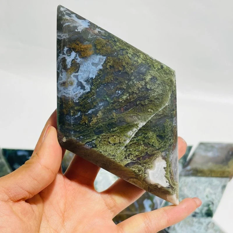 21 Pieces Large Moss Agate Rhombus Shaped - Image 3