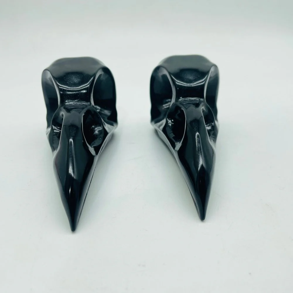 Large Obsidian Crow Skull Carving Wholesale - Image 4