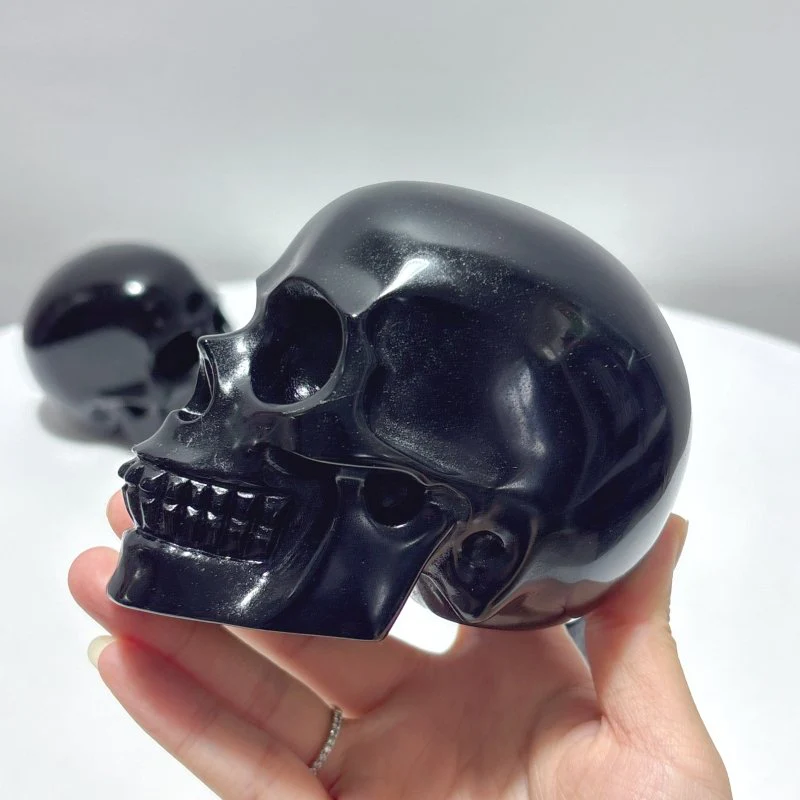 Large Obsidian Skull Carving Wholesale - Image 3