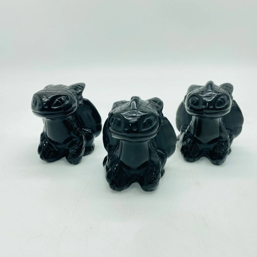 Large Obsidian Toothless Dragon Carving Wholesale - Image 3