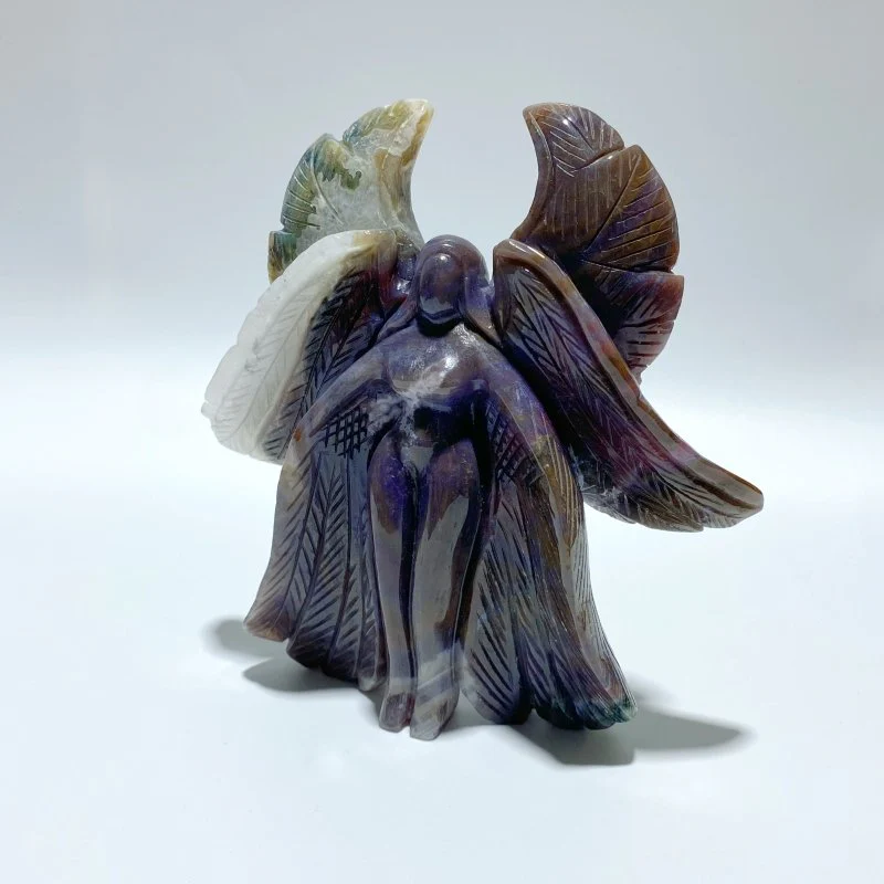 3 Pieces Large Ocean Jasper Seraphim Angel Carving - Image 2