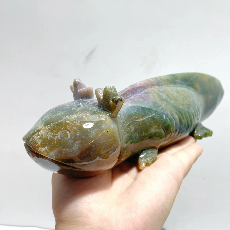 5 Pieces Large Ocean Jasper Newt Carving - Image 2