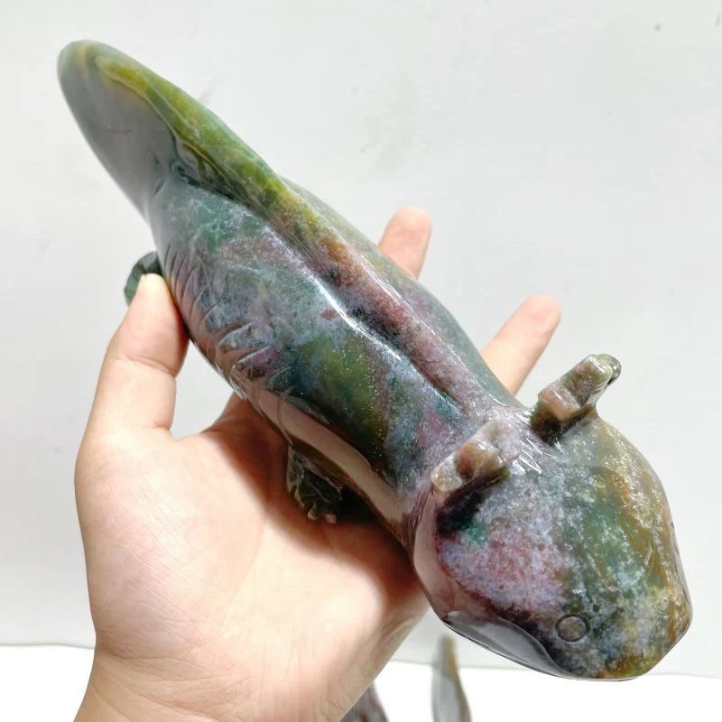 5 Pieces Large Ocean Jasper Newt Carving - Image 5