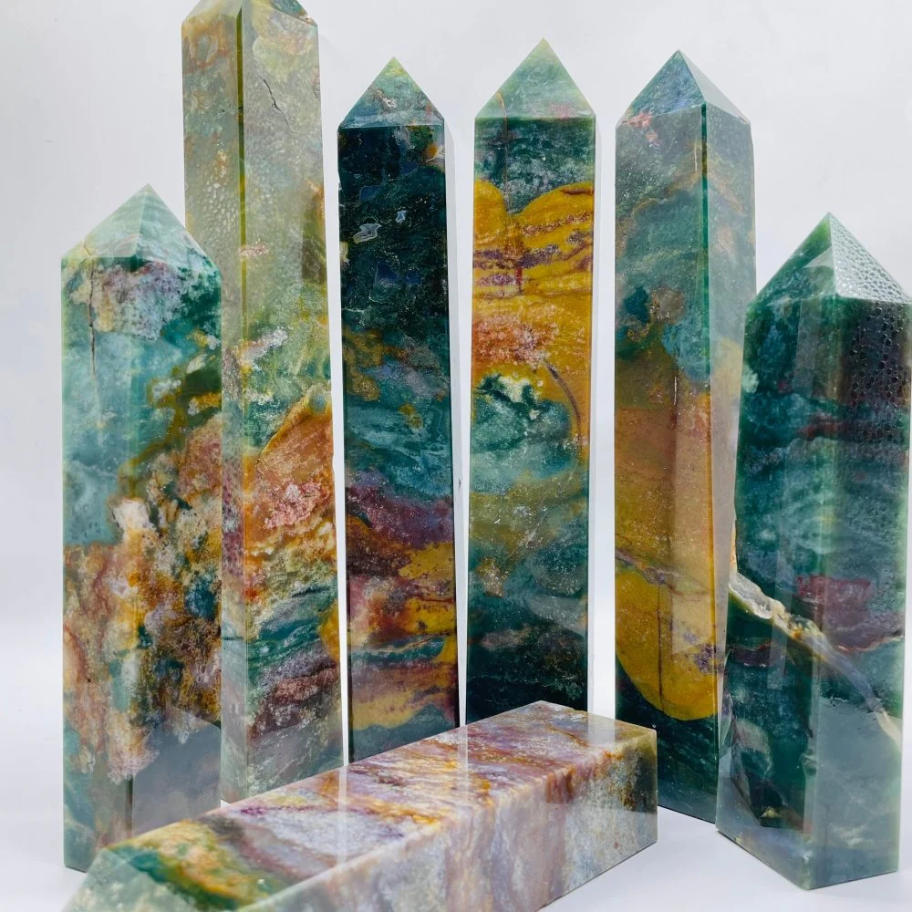 Large Ocean Jasper Four-Sided Tower Point Wholesale - Image 2