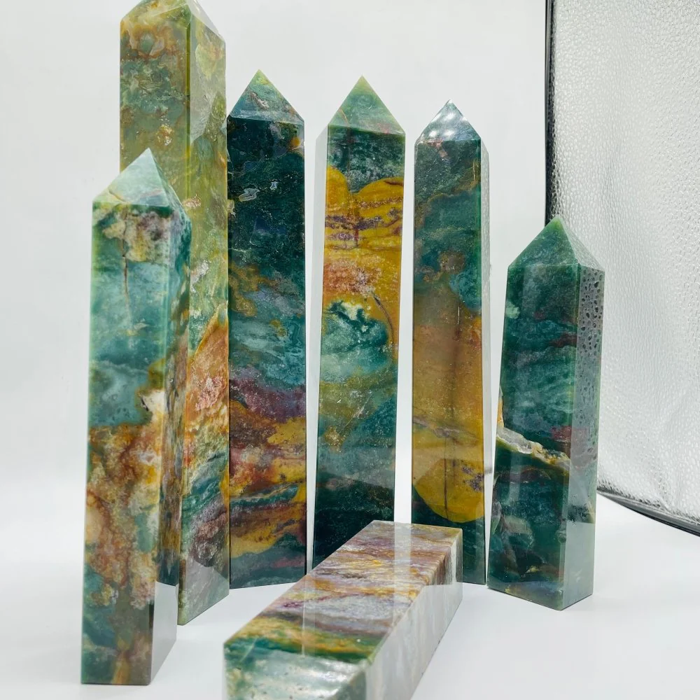 Large Ocean Jasper Four-Sided Tower Point Wholesale - Image 3