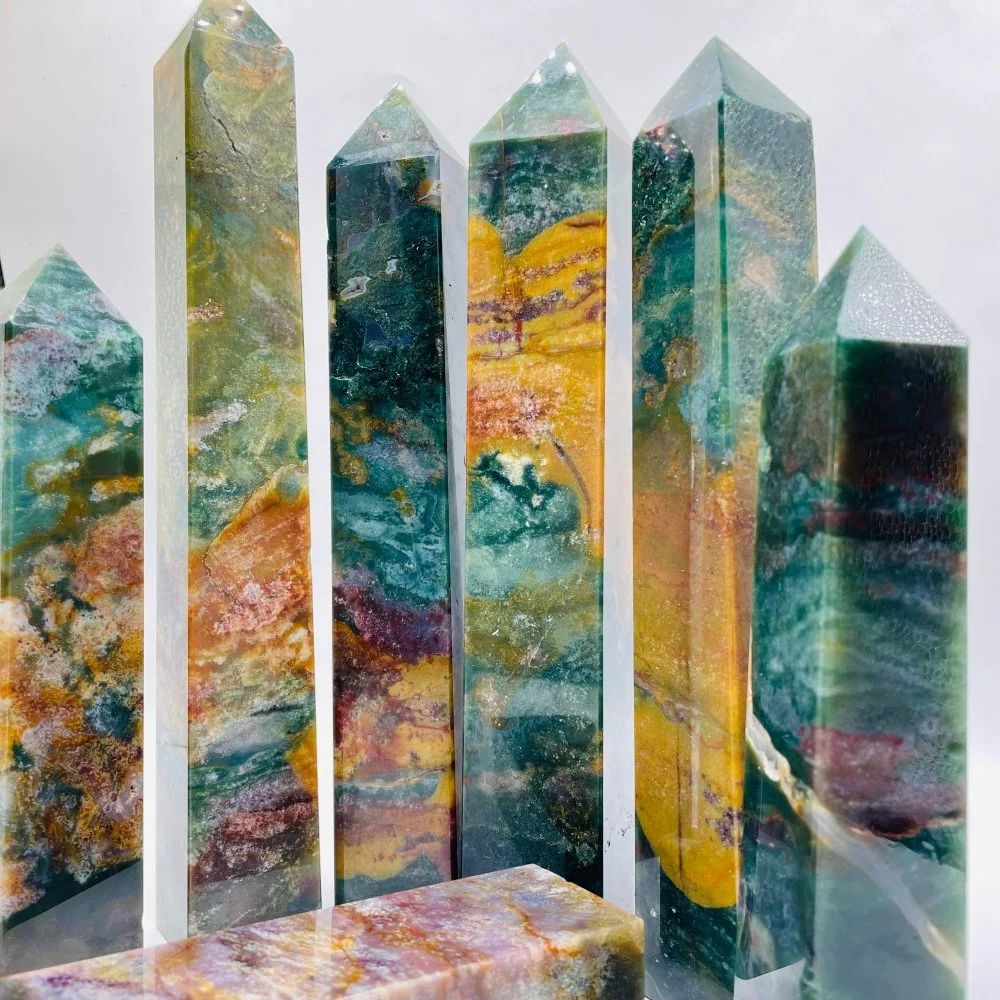 Large Ocean Jasper Four-Sided Tower Point Wholesale - Image 4