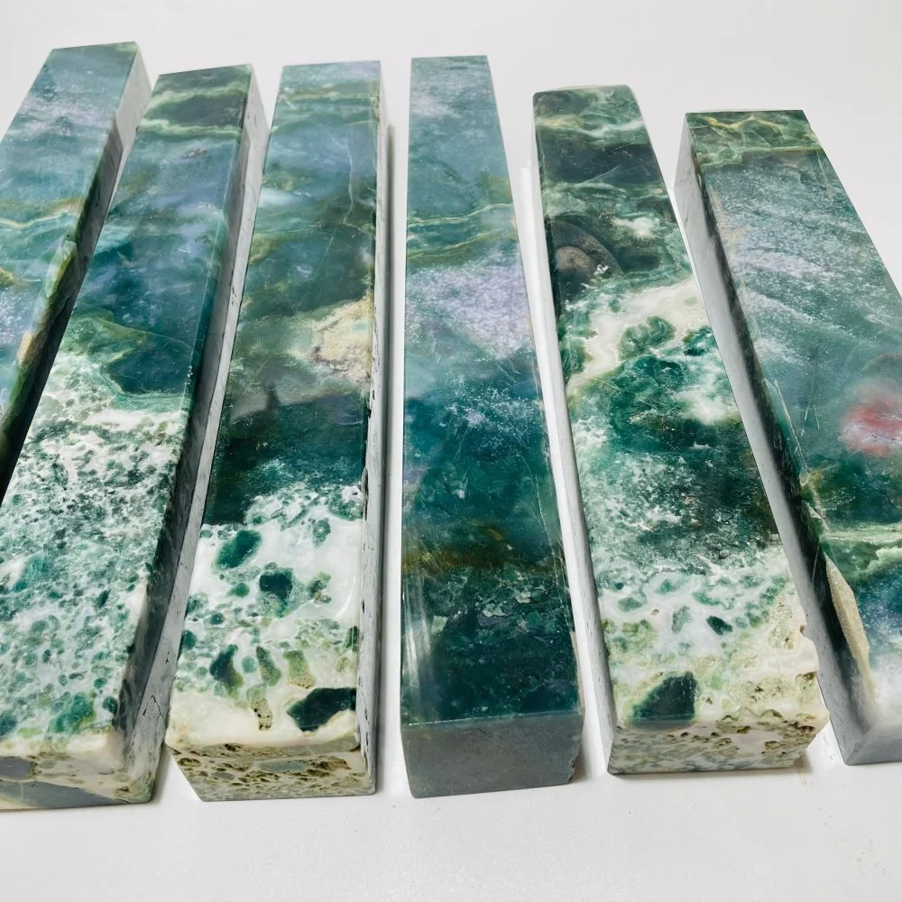 6 Pieces Large Ocean Jasper Four-Sided Tower - Image 3