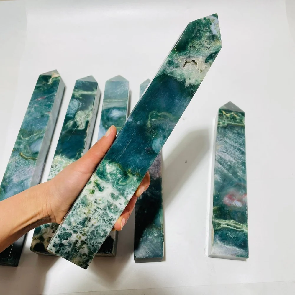 6 Pieces Large Ocean Jasper Four-Sided Tower - Image 4