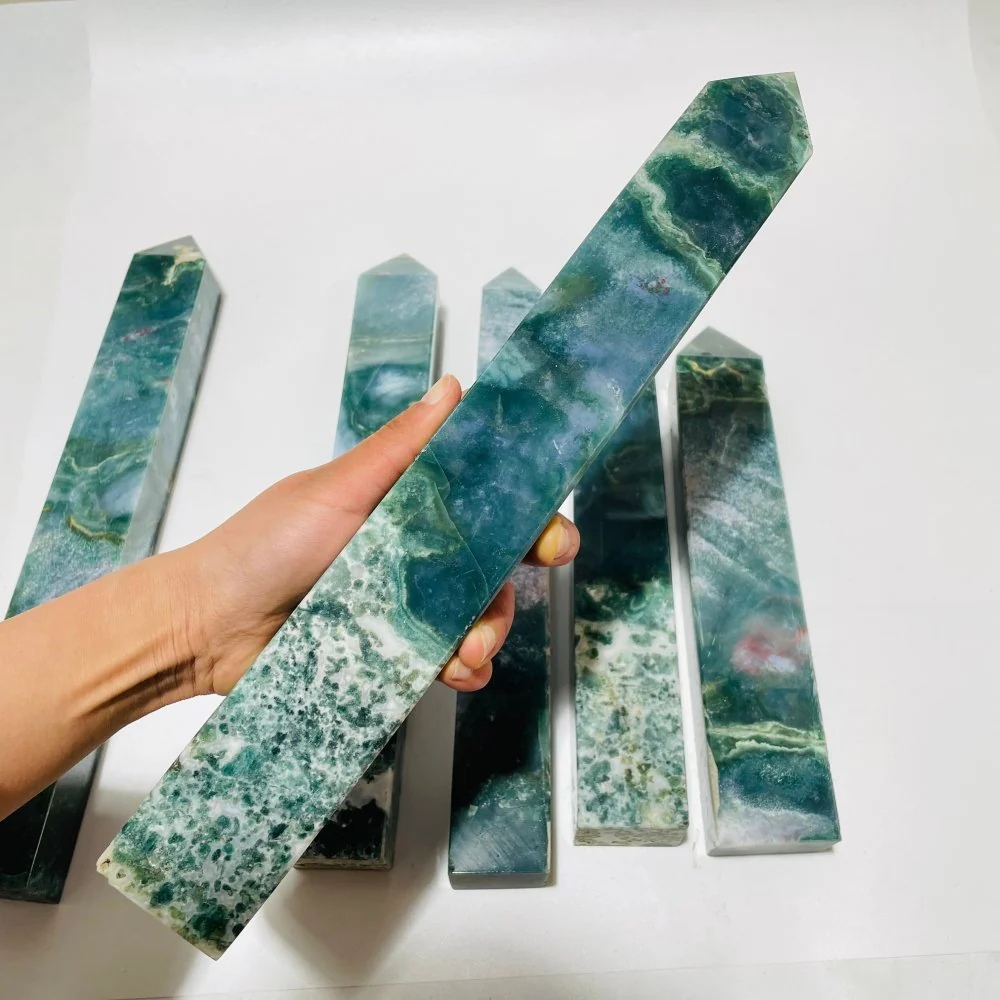 6 Pieces Large Ocean Jasper Four-Sided Tower - Image 5