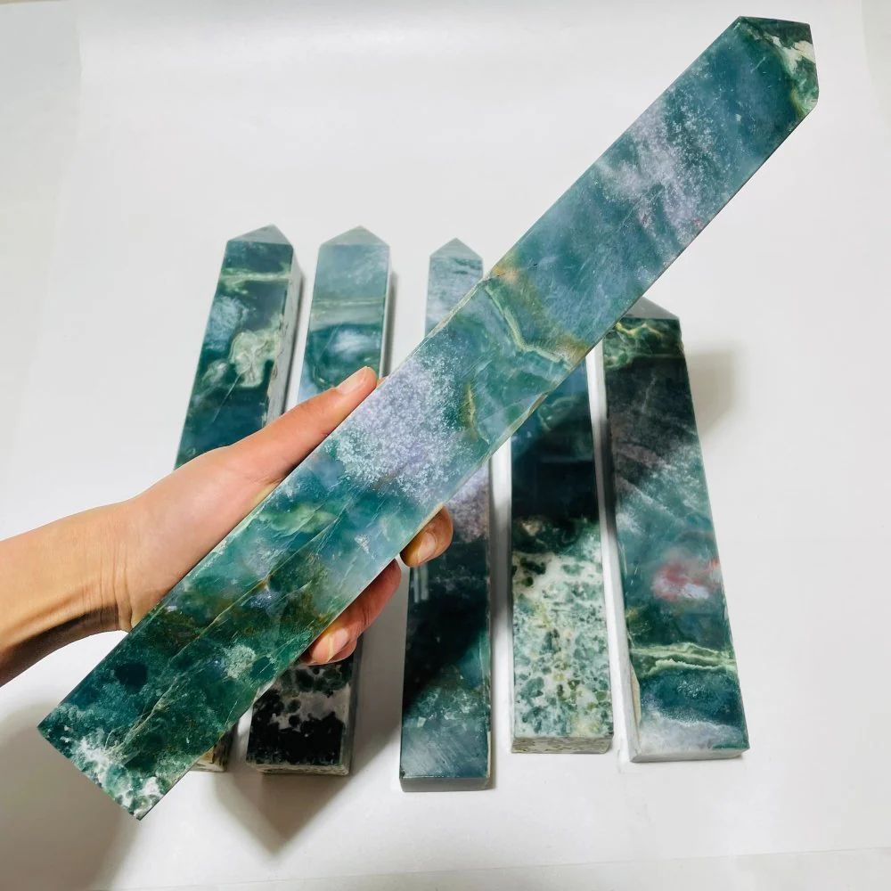 6 Pieces Large Ocean Jasper Four-Sided Tower - Image 6