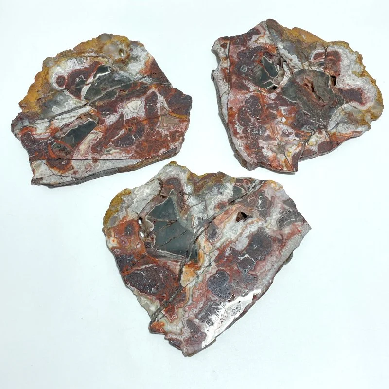 3 Pieces Large Polished Morocco Agate Slab