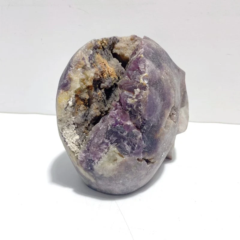 2 Pieces Large Purple Fluorite Skull Carving - Image 3
