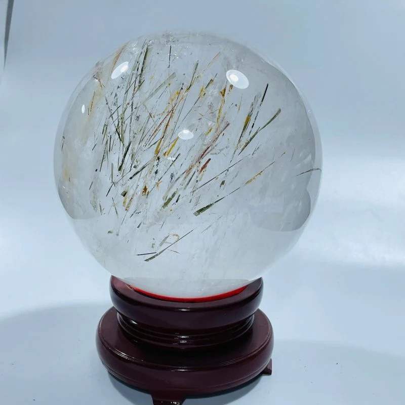 Large Rare Clear Quartz With Mica High Quality Sphere - Image 6