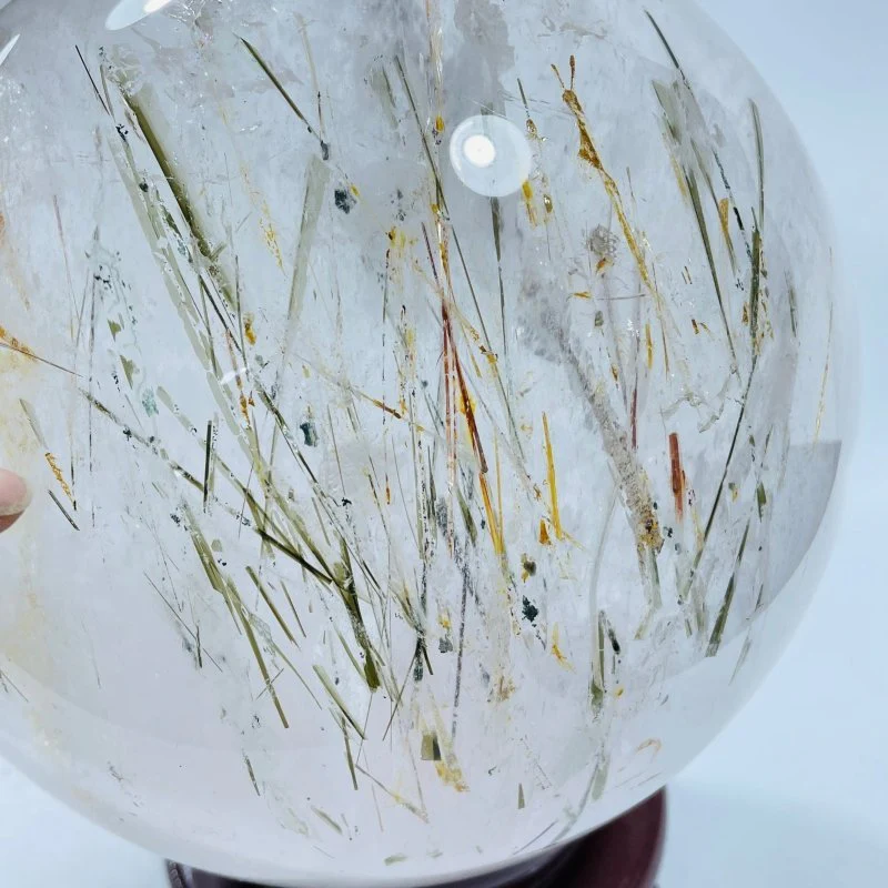 Large Rare Clear Quartz With Mica High Quality Sphere - Image 7