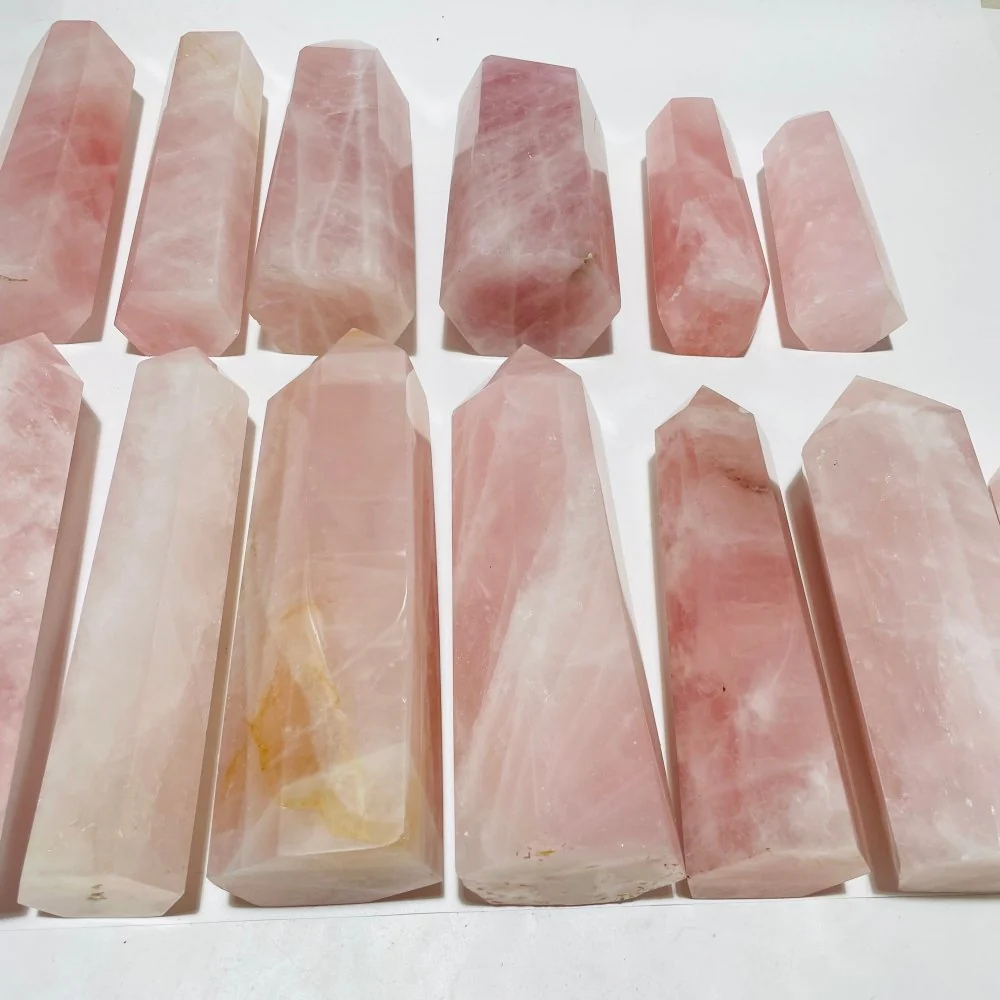 13 Pieces Large Rose Quartz Tower Points - Image 10