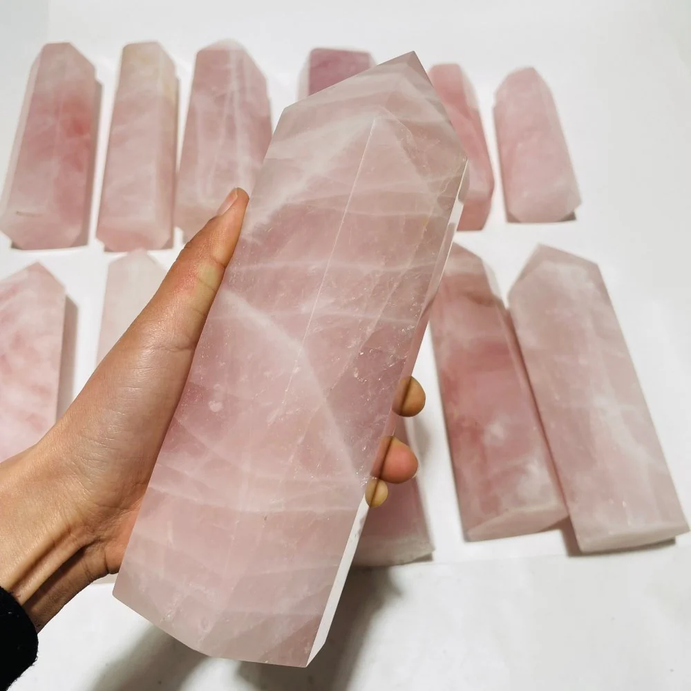 13 Pieces Large Rose Quartz Tower Points - Image 2
