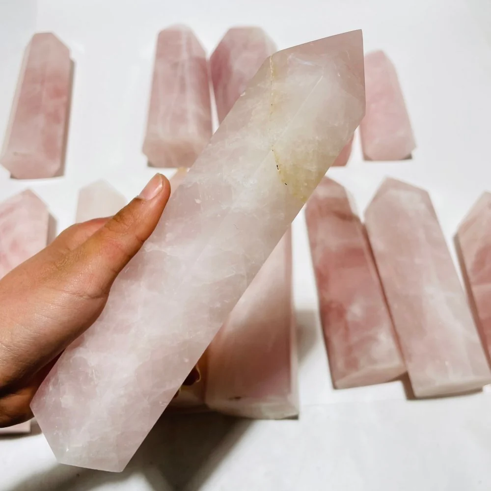 13 Pieces Large Rose Quartz Tower Points - Image 6