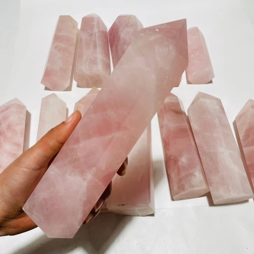 13 Pieces Large Rose Quartz Tower Points - Image 7