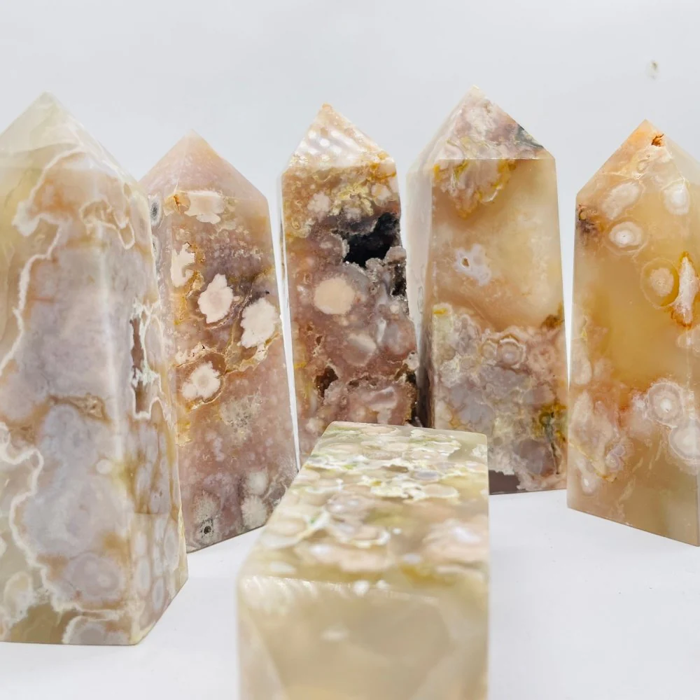 Large Fat Sakura Agate Four-Sided Tower Point Wholesale - Image 2