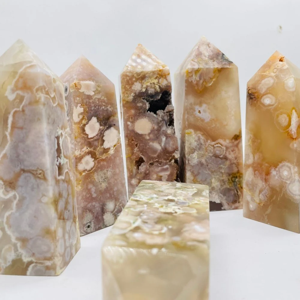 Large Fat Sakura Agate Four-Sided Tower Point Wholesale - Image 3