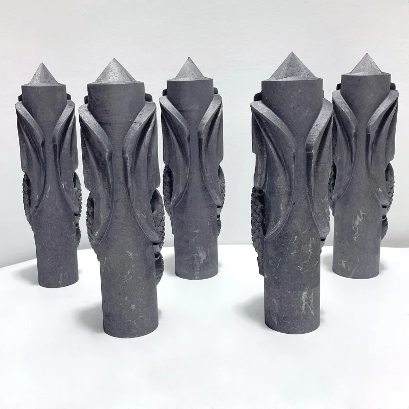 Large Shungite 7.4in Tower With Dragon Carving Wholesale - Image 4