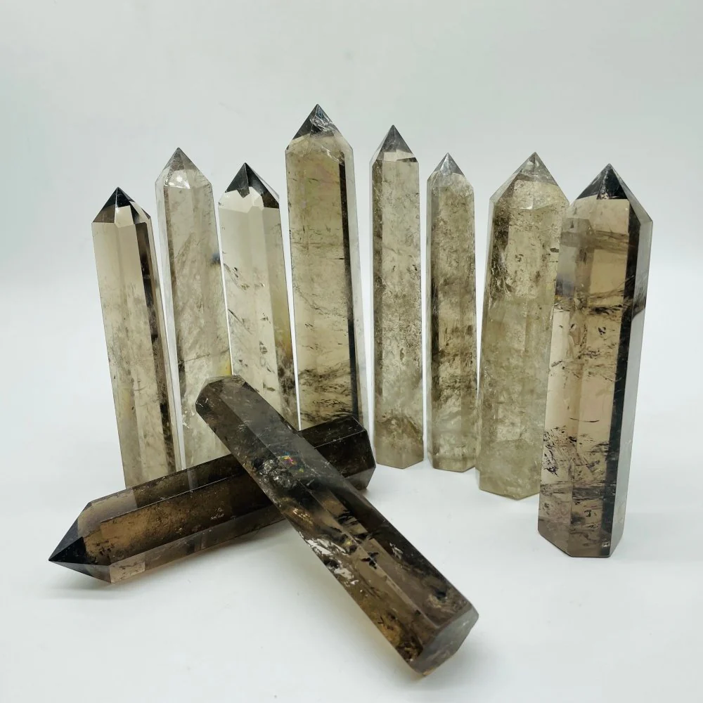 4-6in Smoky Quartz Crystal Points Tower Wholesale - Image 2