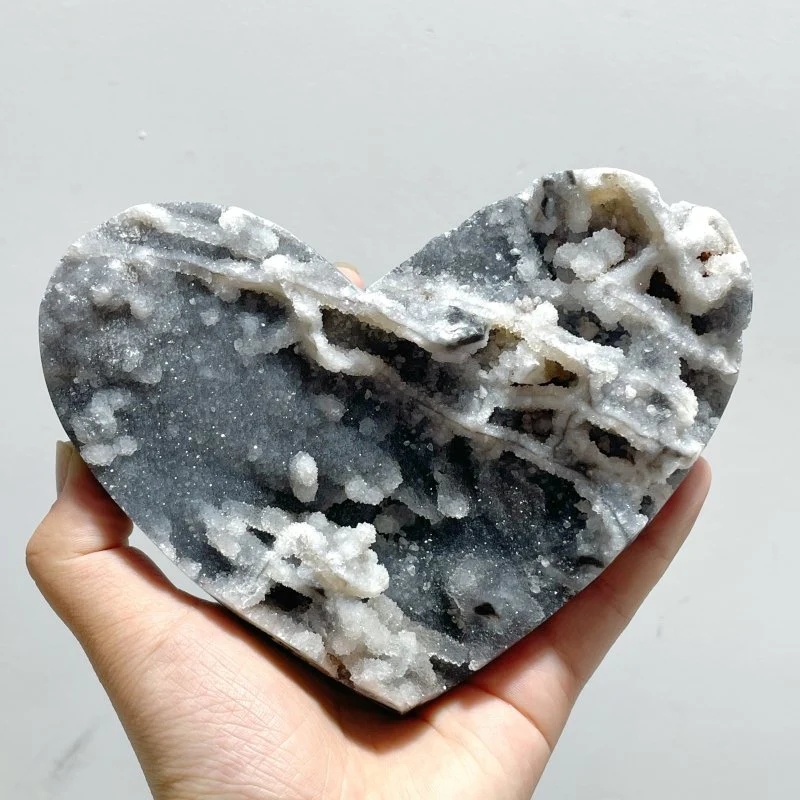 8 Pieces Flash Large Sphalerite Heart Carving