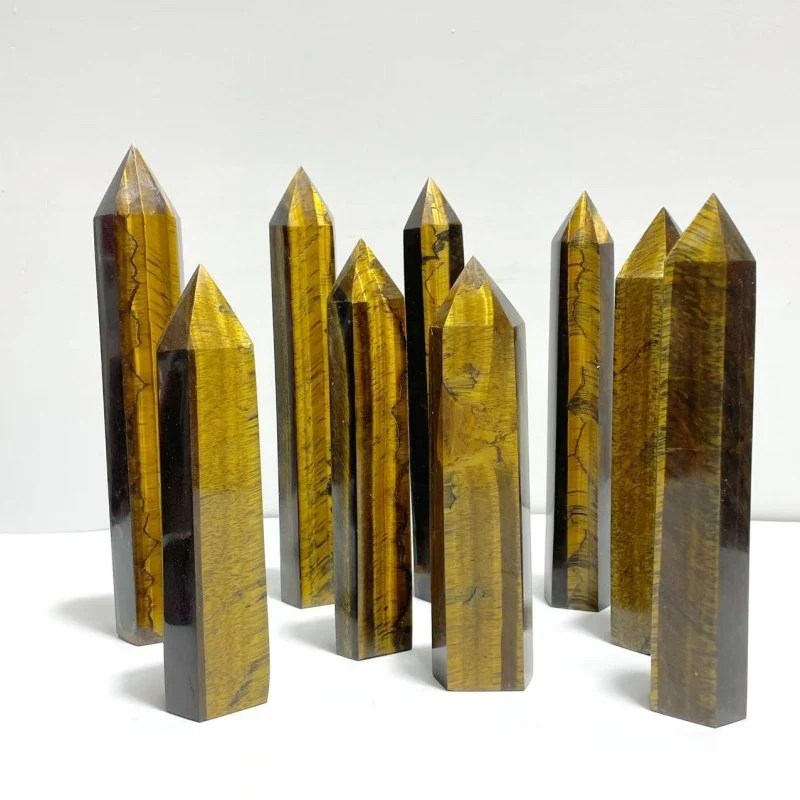 9 Pieces Tiger Eye Tower Points