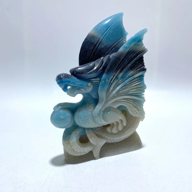 Large Trolleite Flying Dragon Carving - Image 3
