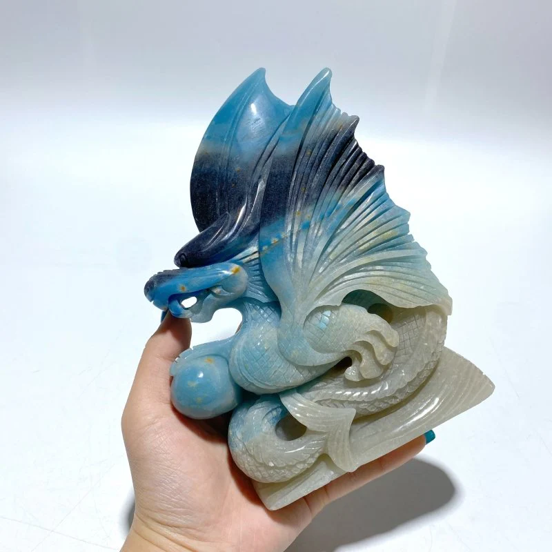 Large Trolleite Flying Dragon Carving - Image 4