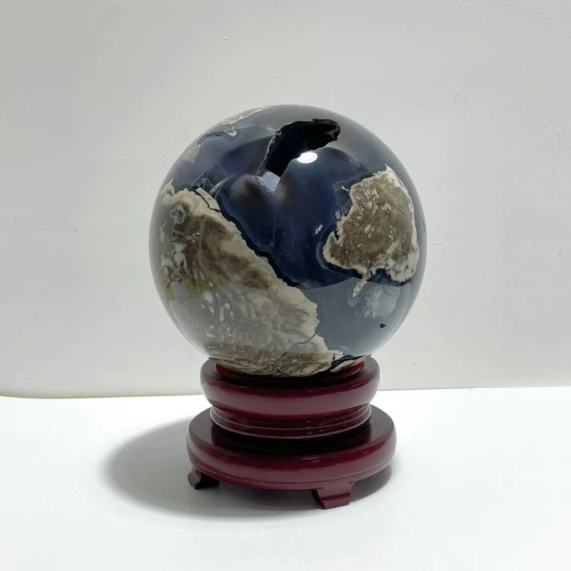 Large 21.2cm Volcano Agate Sphere Ball (UV-Reactive)