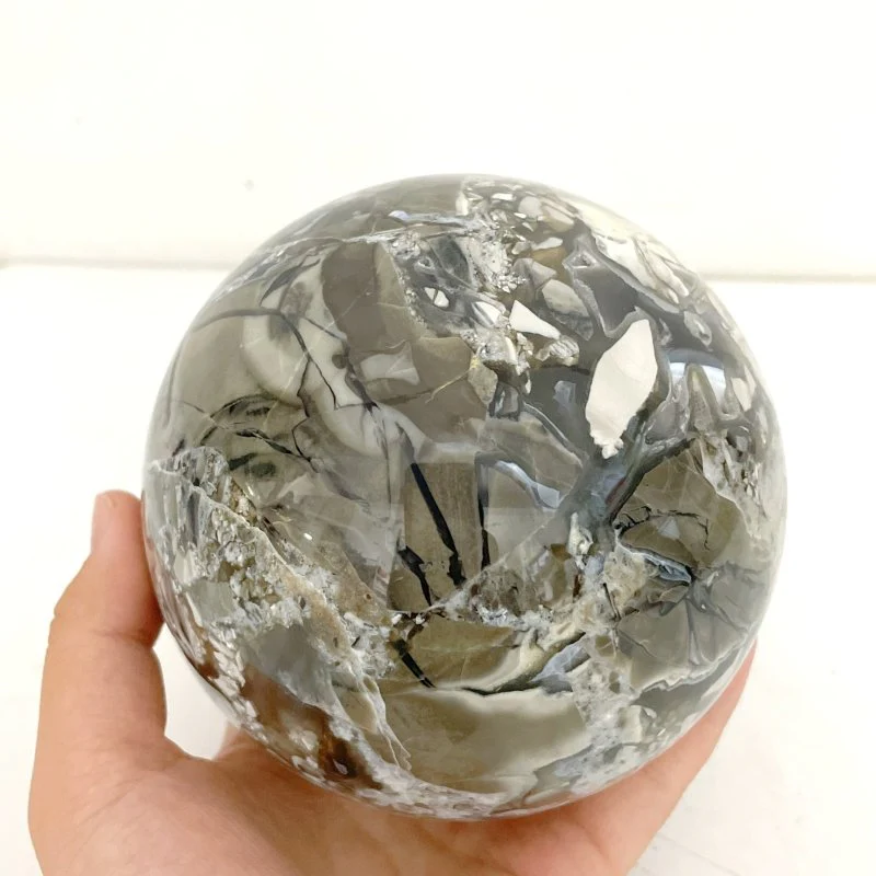 4 Pieces Large Volcano Agate Spheres Balls(UV-Reactive) - Image 3