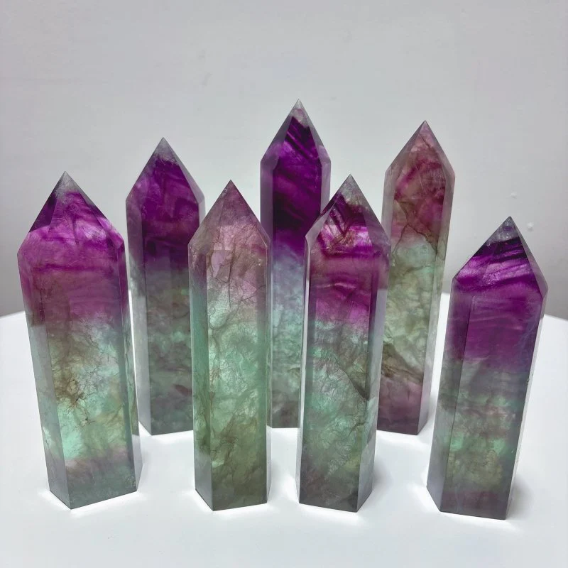 Large Fat Watermelon Colourful Fluorite Tower Point Wholesale - Image 3