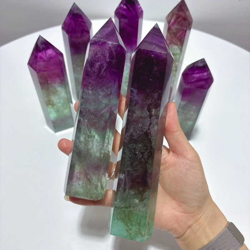 Large Fat Watermelon Colourful Fluorite Tower Point Wholesale - Image 4