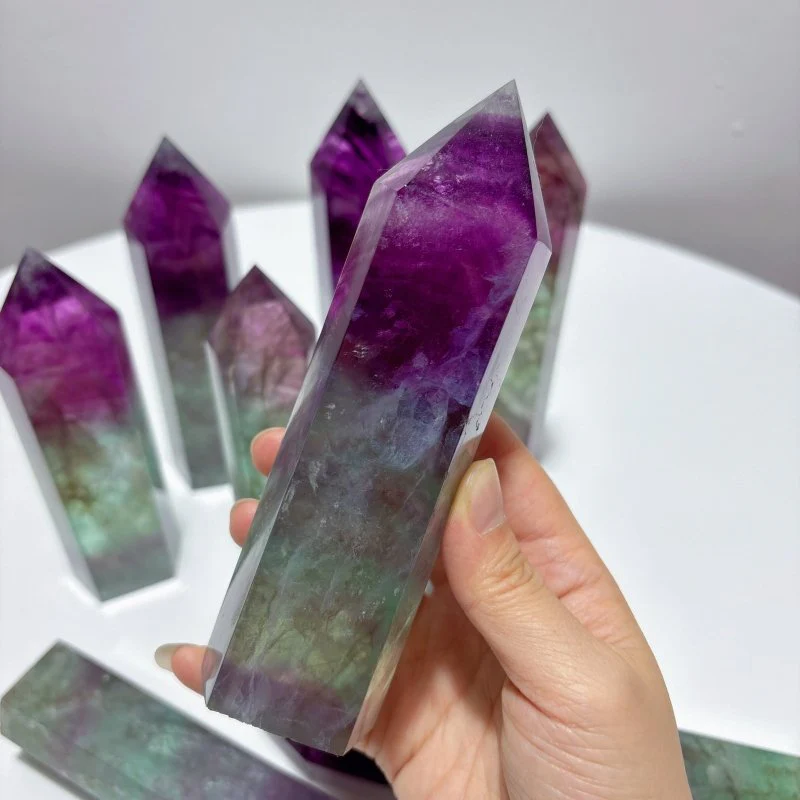 Large Fat Watermelon Colourful Fluorite Tower Point Wholesale - Image 5