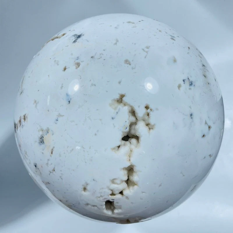 10.2inch Large White Rhyolite Geode Sphere - Image 2