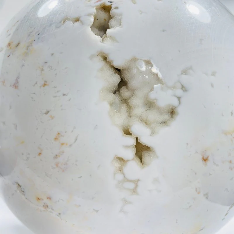 10.2inch Large White Rhyolite Geode Sphere - Image 5