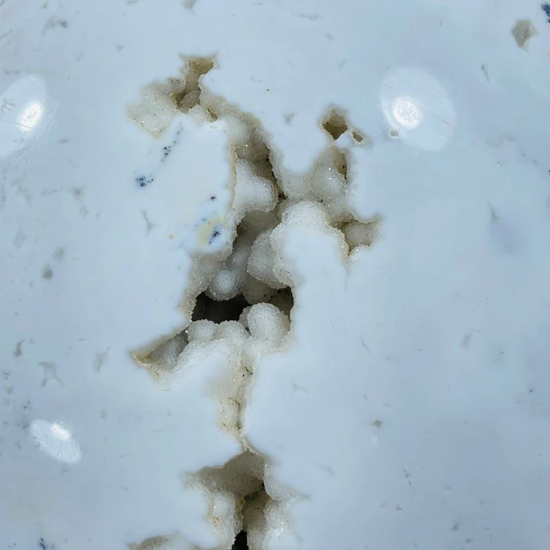 10.2inch Large White Rhyolite Geode Sphere - Image 6