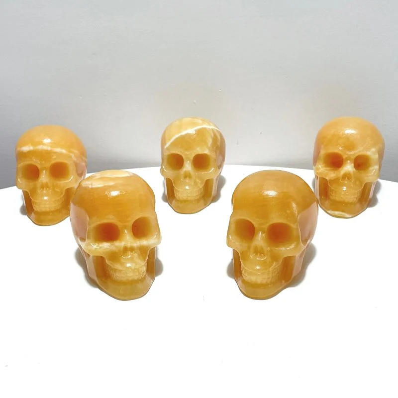 Yellow Calcite Skull Carving Wholesale - Image 5