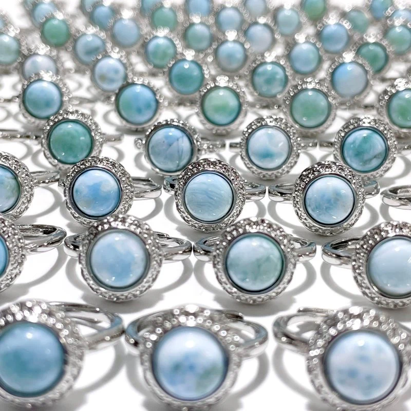 Larimar Round Ring Crystal Wholesale