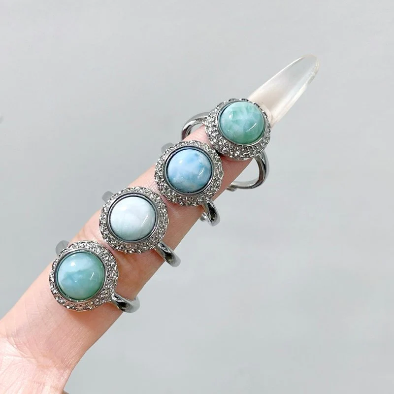 Larimar Round Ring Crystal Wholesale - Image 3