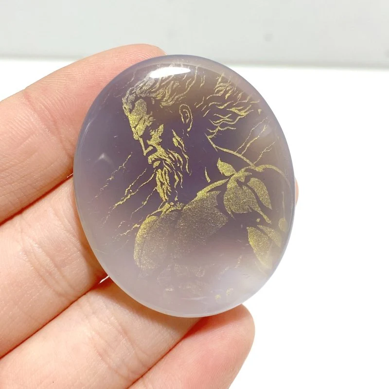Laser Printing Golden Twelve Olympians Agate Stone DIY Accessories Wholesale - Image 13