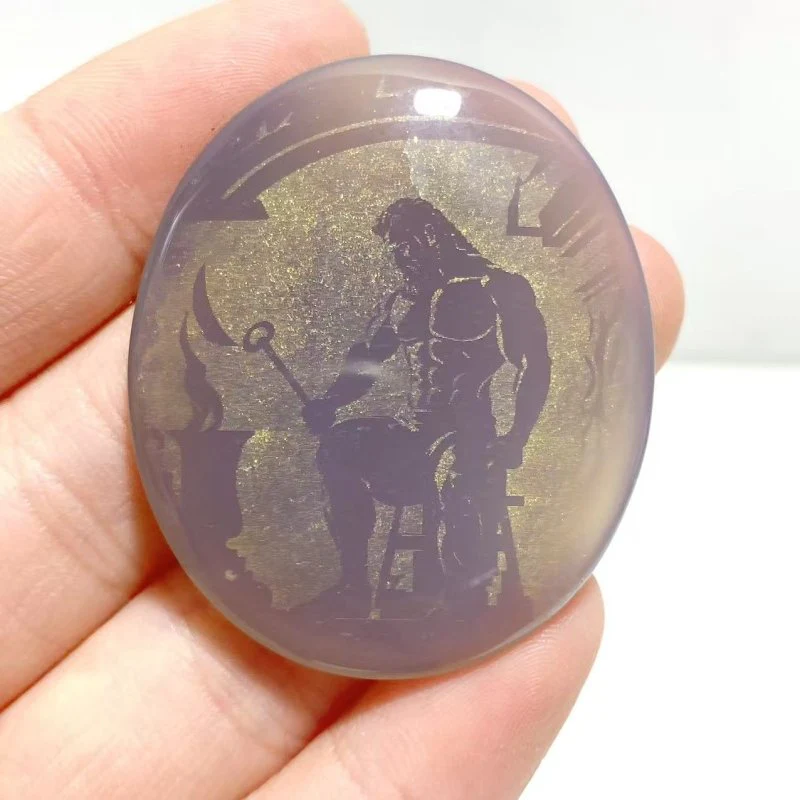 Laser Printing Golden Twelve Olympians Agate Stone DIY Accessories Wholesale - Image 8