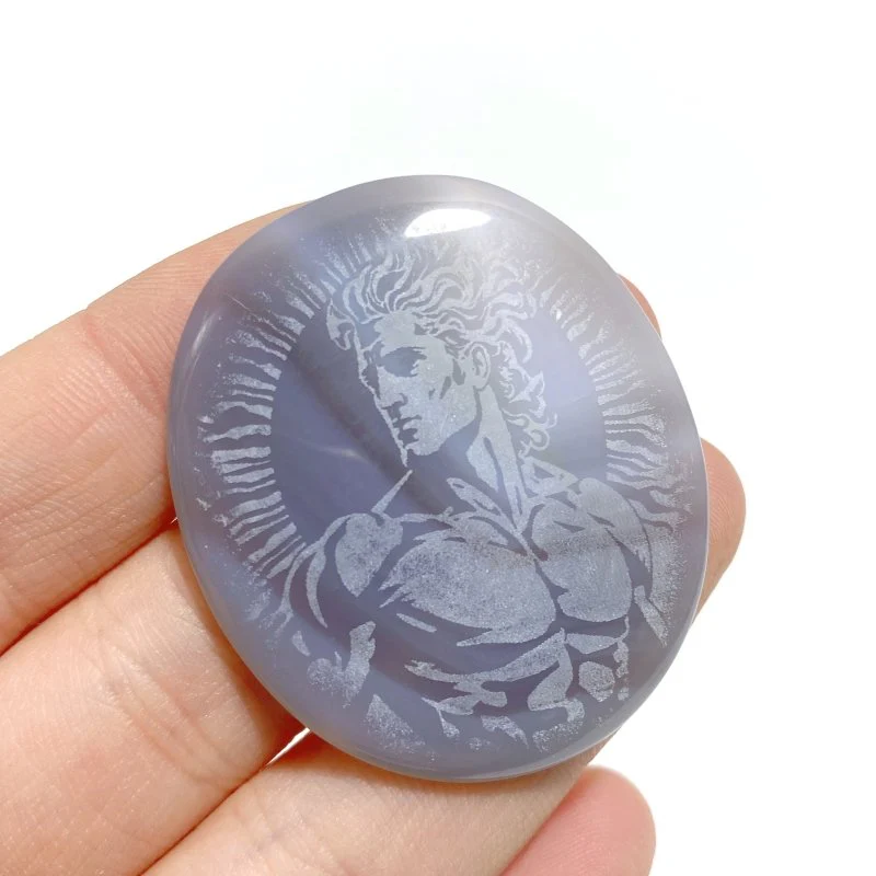 Laser Printing Silver Twelve Olympians Agate Stone DIY Accessories Wholesale - Image 2