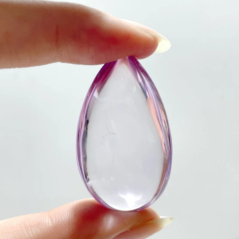 Top Quality 2 Pieces Clear Lavender Amethyst Teardrop Shape Pendant DIY Jewelry - Image 2