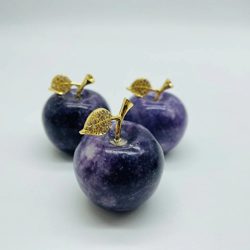Lepidolite Apple Carving Wholesale - Image 4
