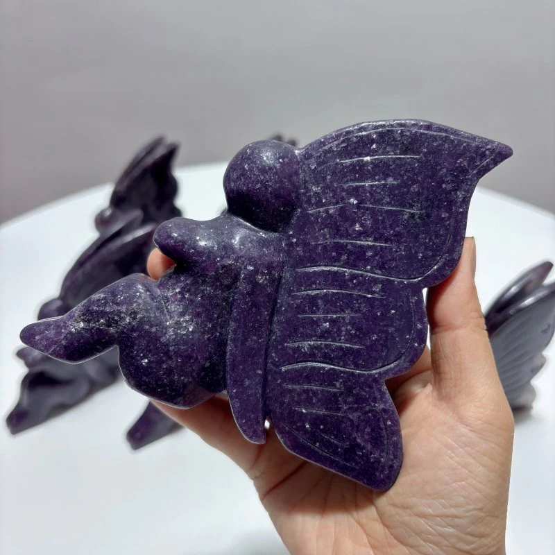 8 Pieces Lepidolite Butterfly Fairy Carving - Image 4