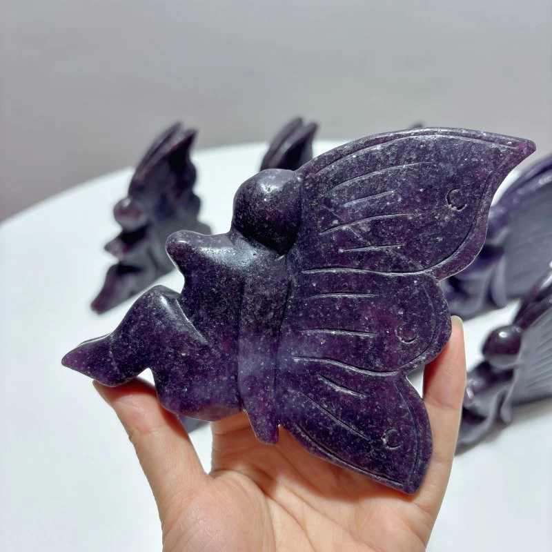 8 Pieces Lepidolite Butterfly Fairy Carving - Image 5